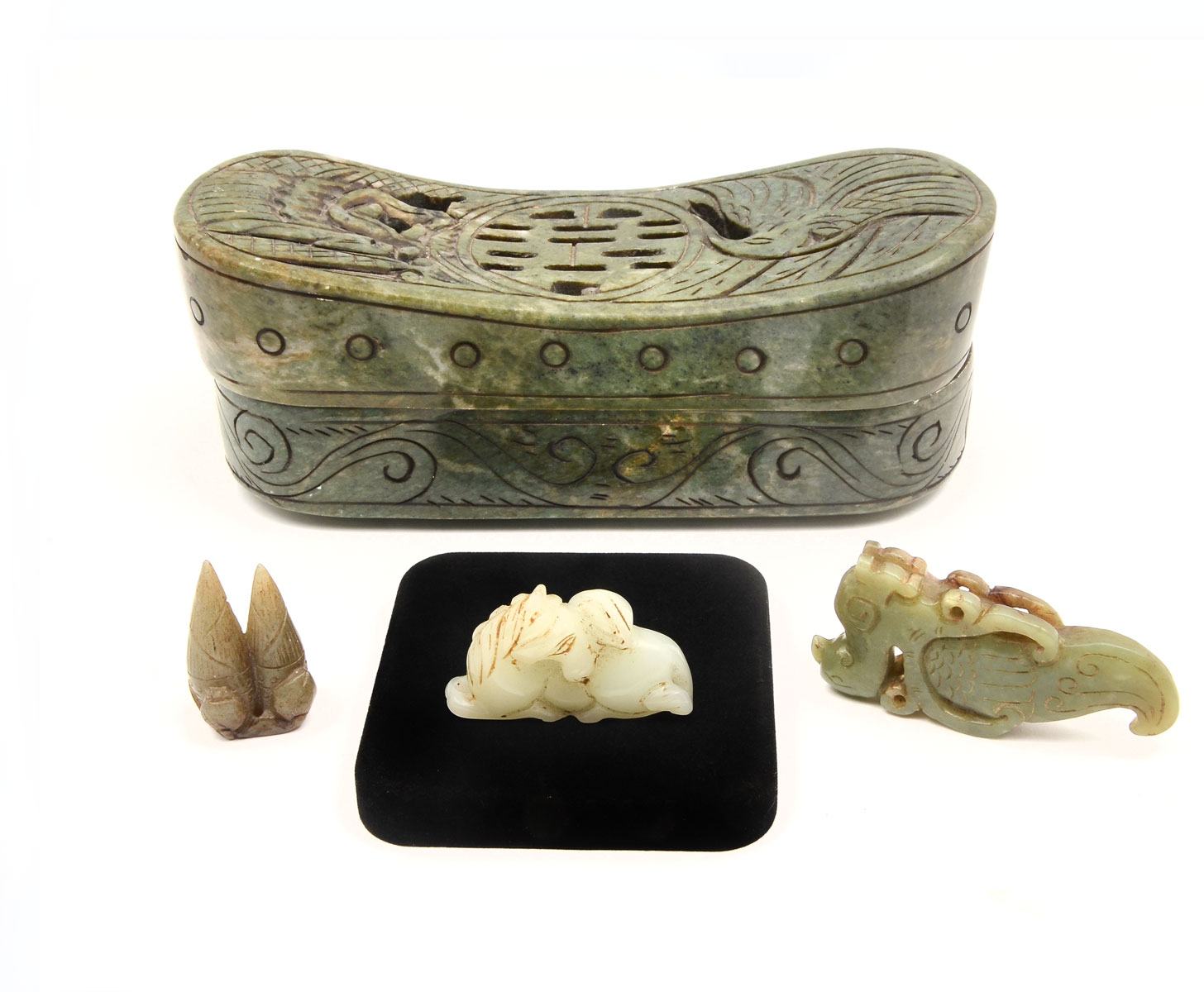 4 PC. CHINESE JADE COLLECTION: