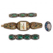 (4 PC) CHINESE SILVER ENAMEL,