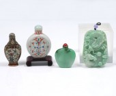 4 PC. CHINESE SNUFF BOTTLES AN