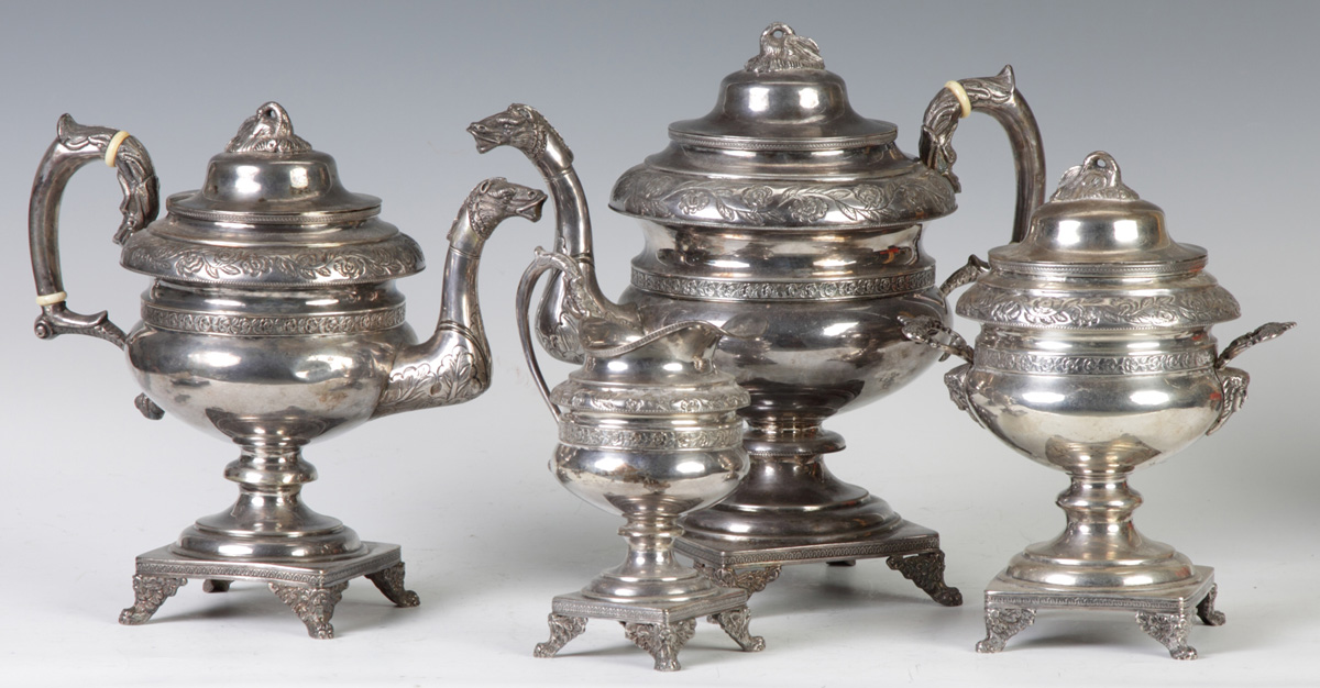 4 Pc. Coin Silver Tea & Coffee