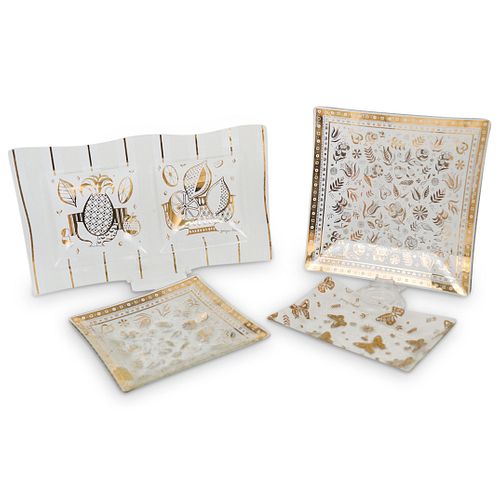(4 PC) GEORGES BRIARD GILT GLASS