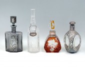 4- PC. GLASS & STERLING DECANT
