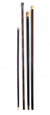 4 PC. IVORY & STERLING CANE CO