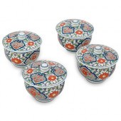 (4 PC) JAPANESE PORCELAIN LIDD