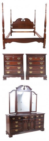 (4) pc Kincaid mahogany bedroo