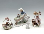 4 PC. LLADRO PORCELAIN DOG COL