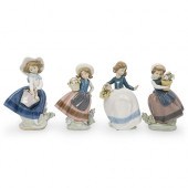 (4 PC) LLADRO PORCELAIN FIGURI