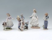 4 PC LOT LLADRO FIGURINES: ''M