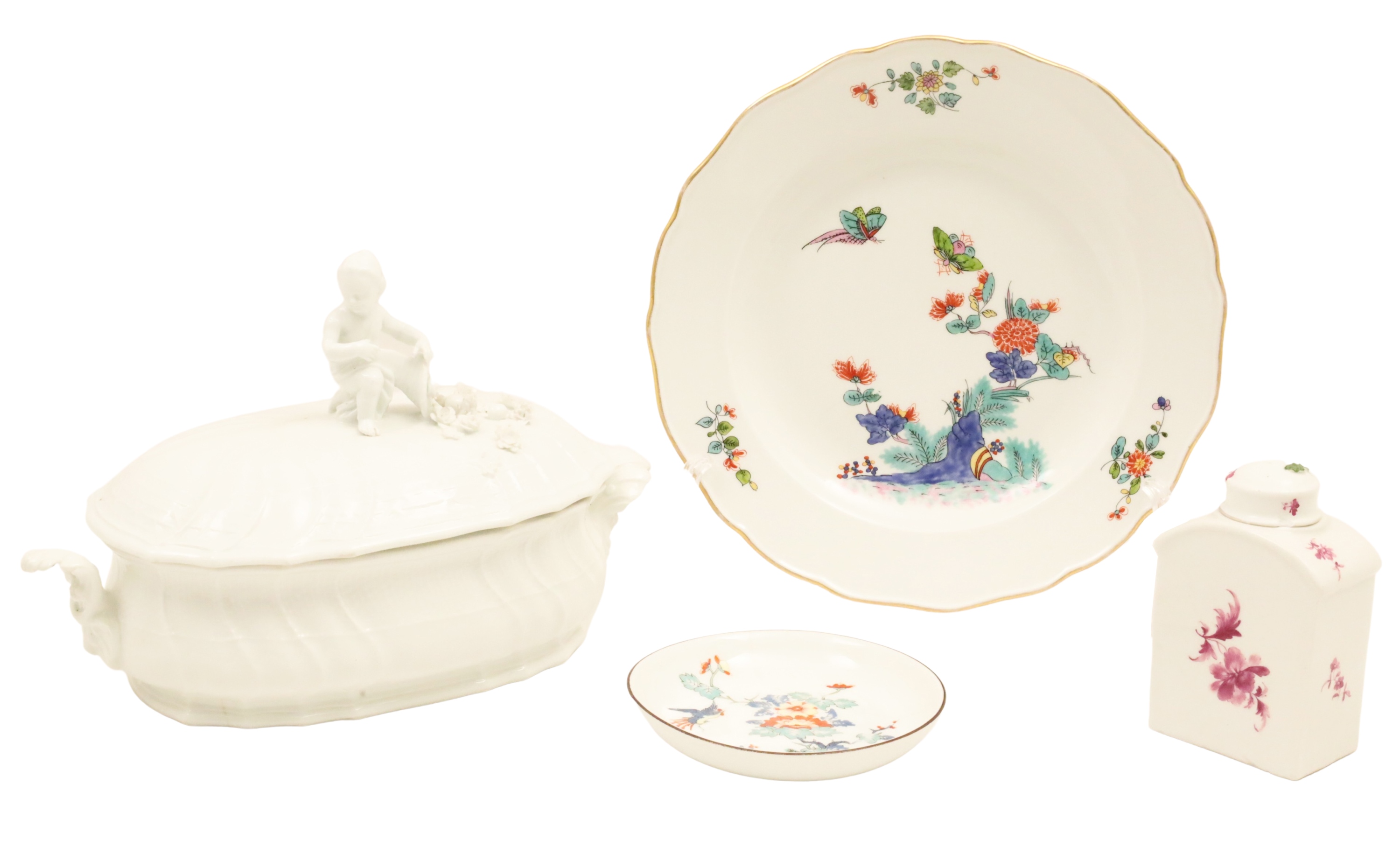 4 PC LOT OF MEISSEN PORCELAIN A