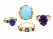 4 PC. LOT OF MIXED GOLD RINGS