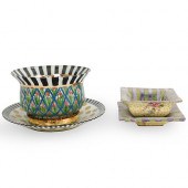 (4 PC) MACKENZIE CHILDS GLASS