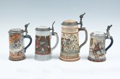 4 PC. METTLACH FIGURAL BEER ST