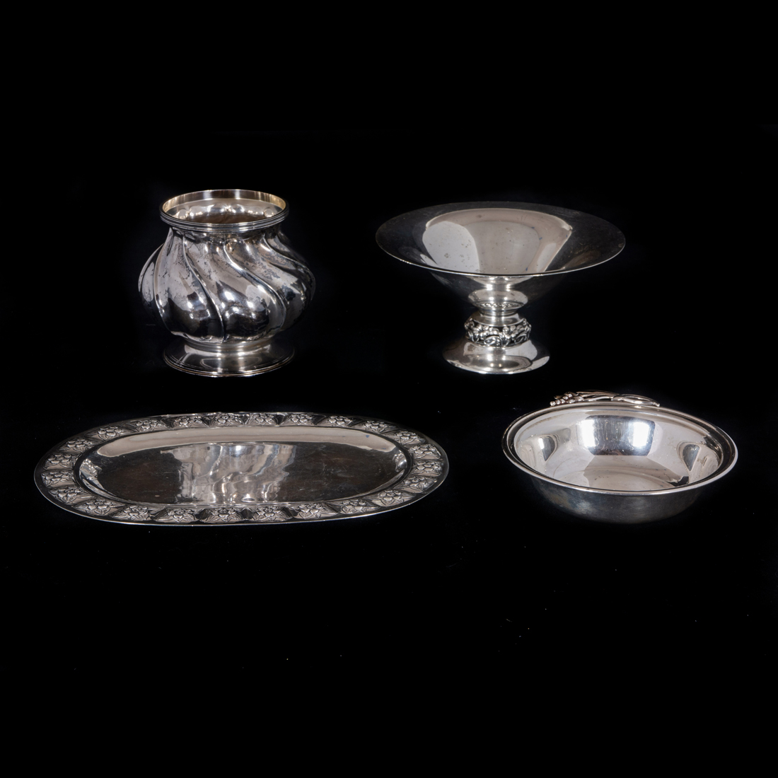 (4 PC) MODERN STERLING HOLLOW WARE: