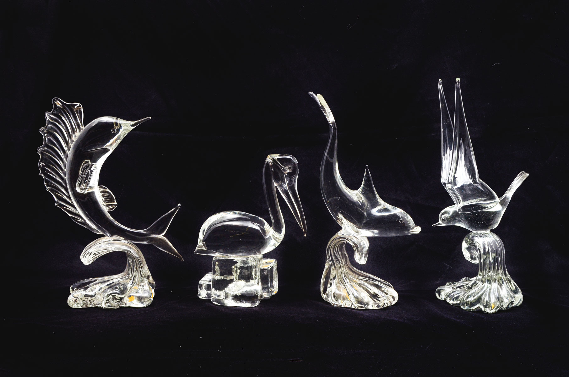 4 PC. MURANO ART GLASS MARINE