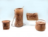 4 PC. NATIVE INDIAN WOVEN BASK