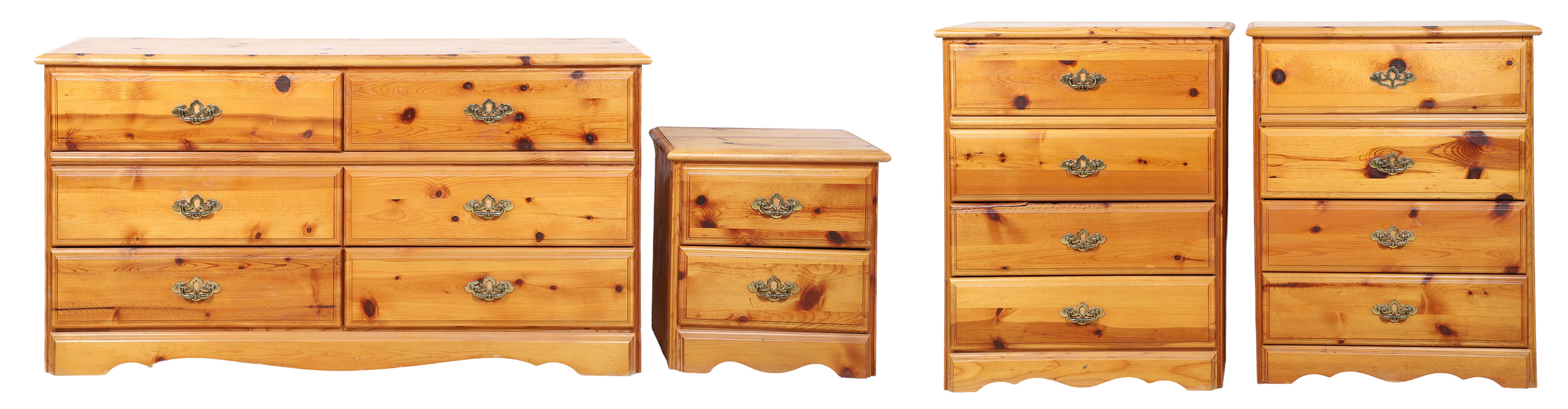 (4) pc Pine bedroom set, c/o pair