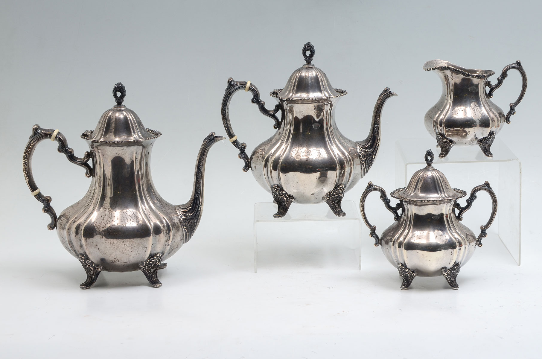 4 PC. POOLE STERLING SILVER TEA