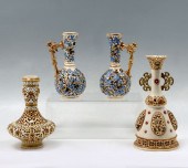 4 PC. RETICULATED ZSOLNAY & FI