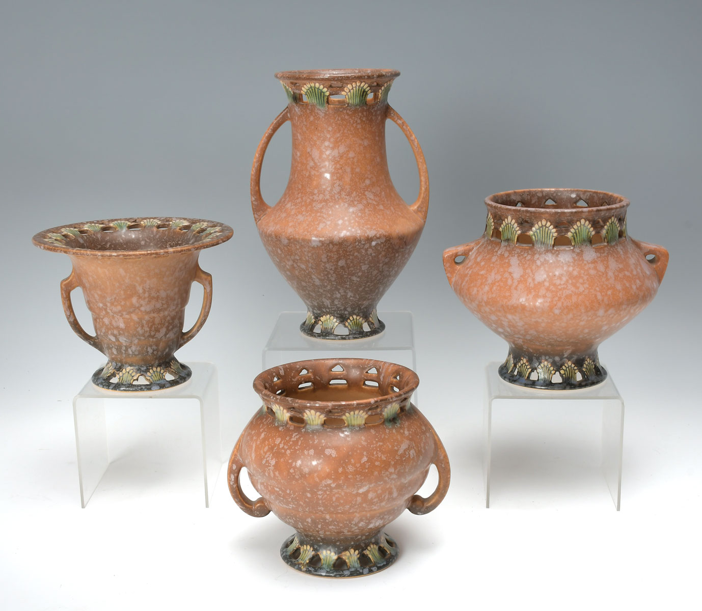 4 PC. ROSEVILLE POTTERY ''FERELLA''