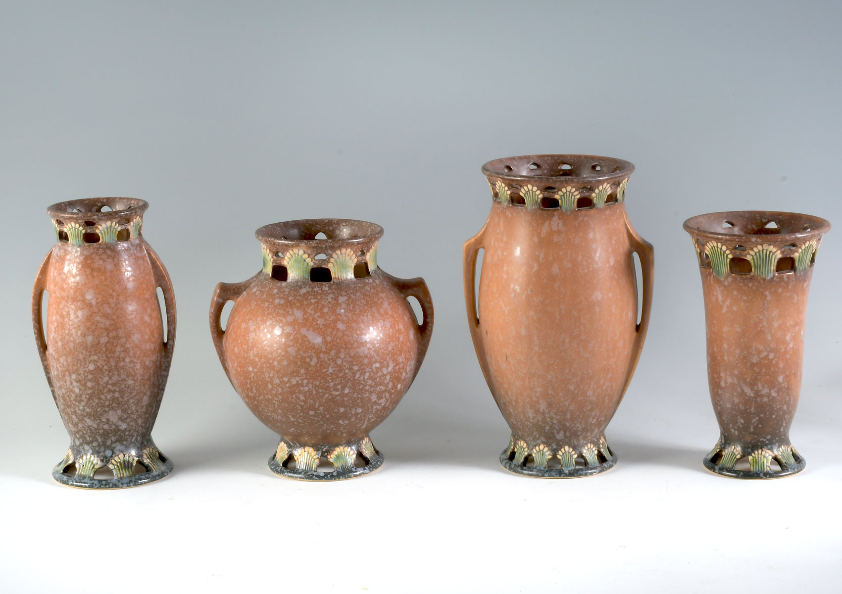 4 PC. ROSEVILLE POTTERY ''FERELLA''