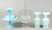 (4) Pc Satin glass, opaline ep
