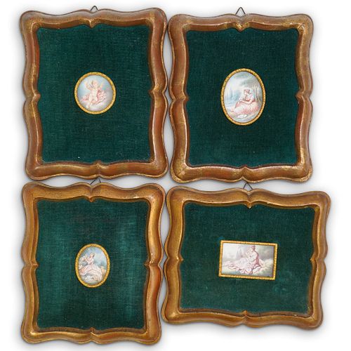 (4 PC) SET OF FRAMED MINIATURE