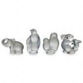 (4 PC) SEVRES CRYSTAL ANIMAL F