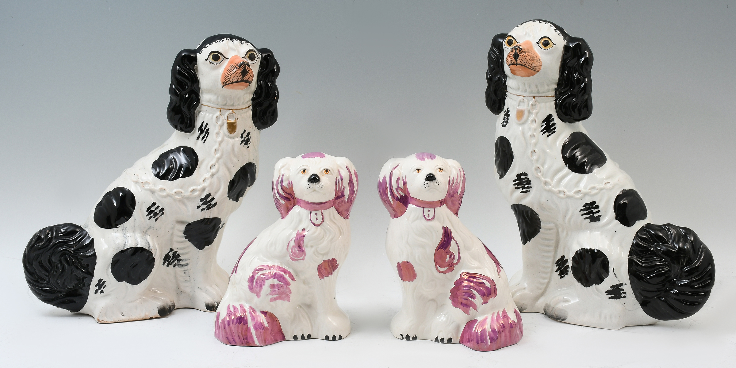 4 PC. STAFFORDSHIRE PORCELAIN DOG