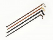 4 PC. STERLING & IVORY CANES:
