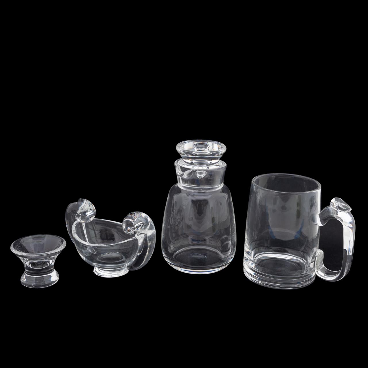 4 PC STEUBEN COLORLESS GLASS