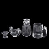 4 PC STEUBEN COLORLESS GLASS T