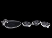 4 PC STEUBEN COLORLESS SCROLL