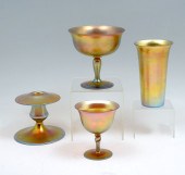 4 PC. STEUBEN GOLD AURENE GLAS