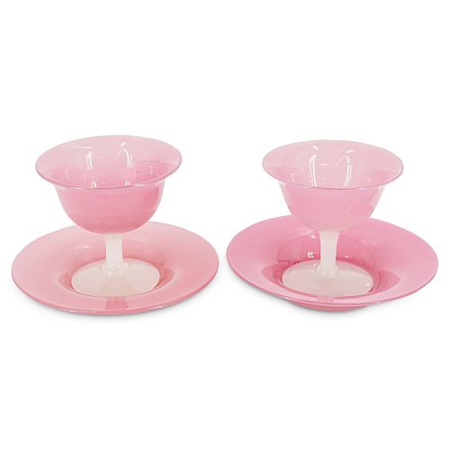 (4 PC) STEUBEN ROSALINE SHERBET
