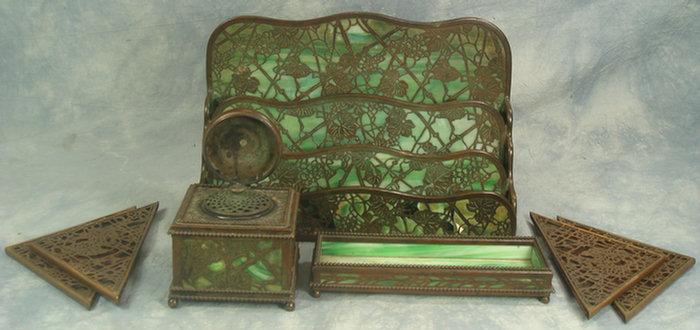 4 pc Tiffany Studios desk set,