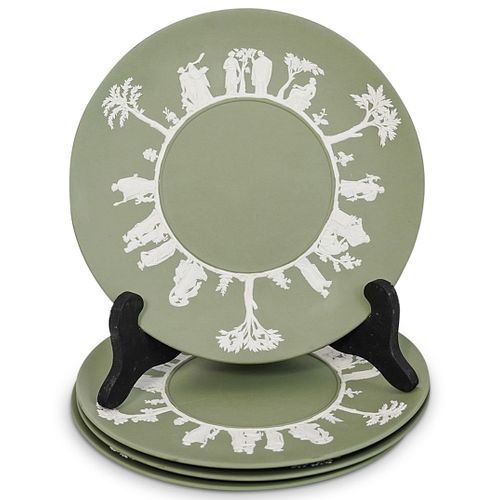 (4 PC) WEDGWOOD GREEN BISCUIT