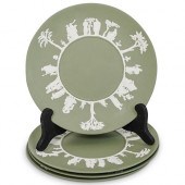 (4 PC) WEDGWOOD GREEN BISCUIT