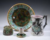 (4 PCS) 19TH C. MAJOLICA Inclu