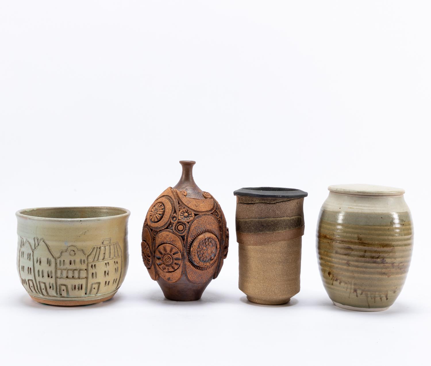 4 PCS, AMERICAN STUDIO POTTERY,