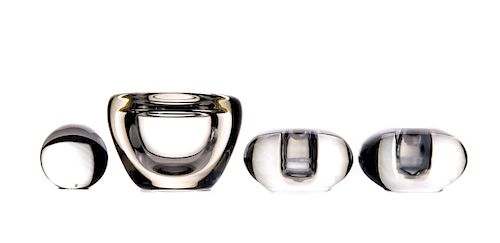 4 PCS ART GLASS INCLUDING LEERDAM