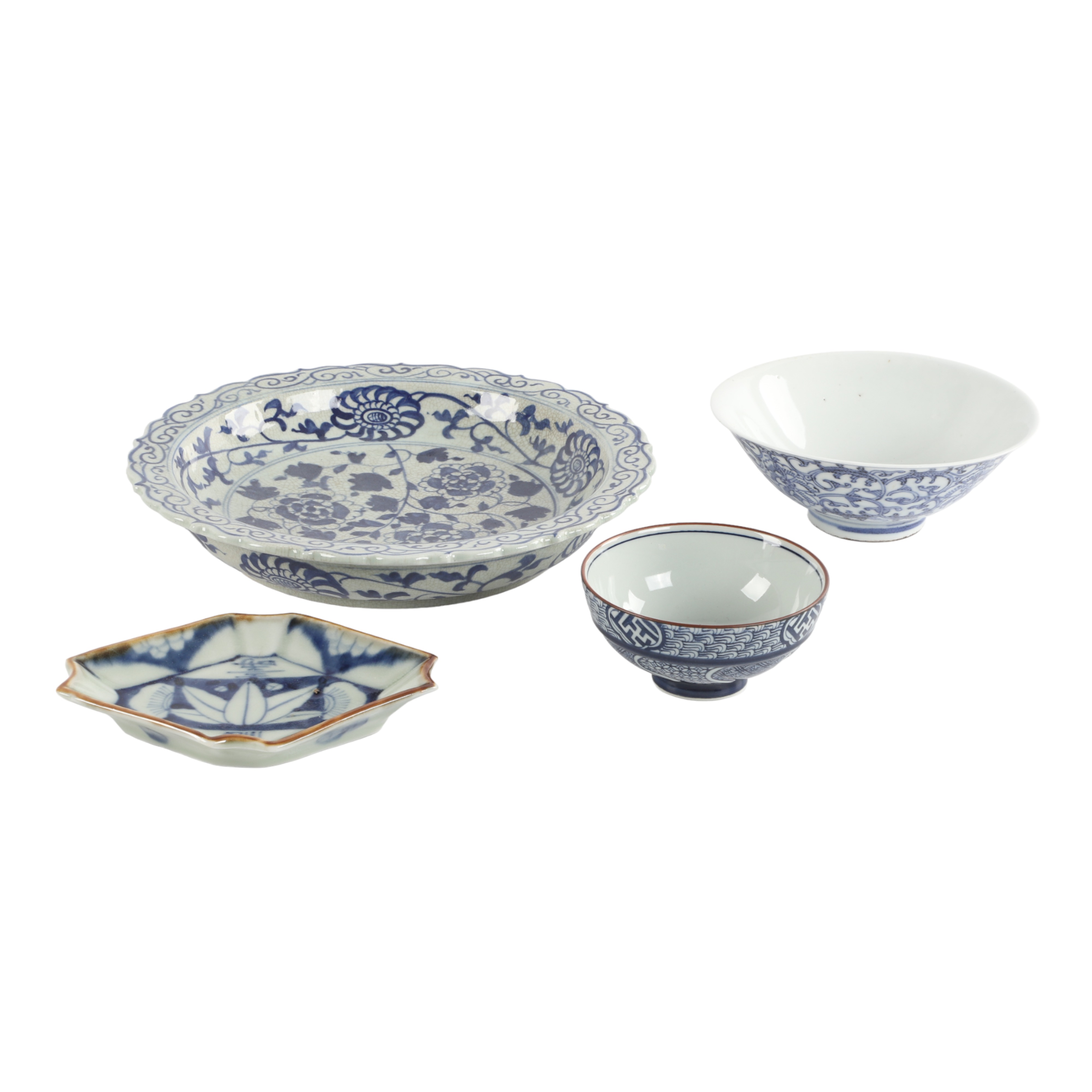 (4) Pcs Asian blue & white