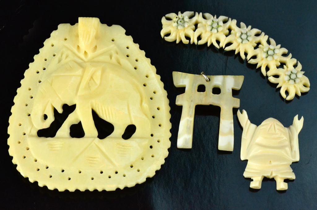 (4) Pcs. Chinese Bone JewelryTo