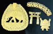 (4) Pcs. Chinese Bone JewelryT