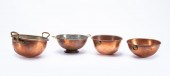 4 PCS, COPPER MIXING BOWLS AND