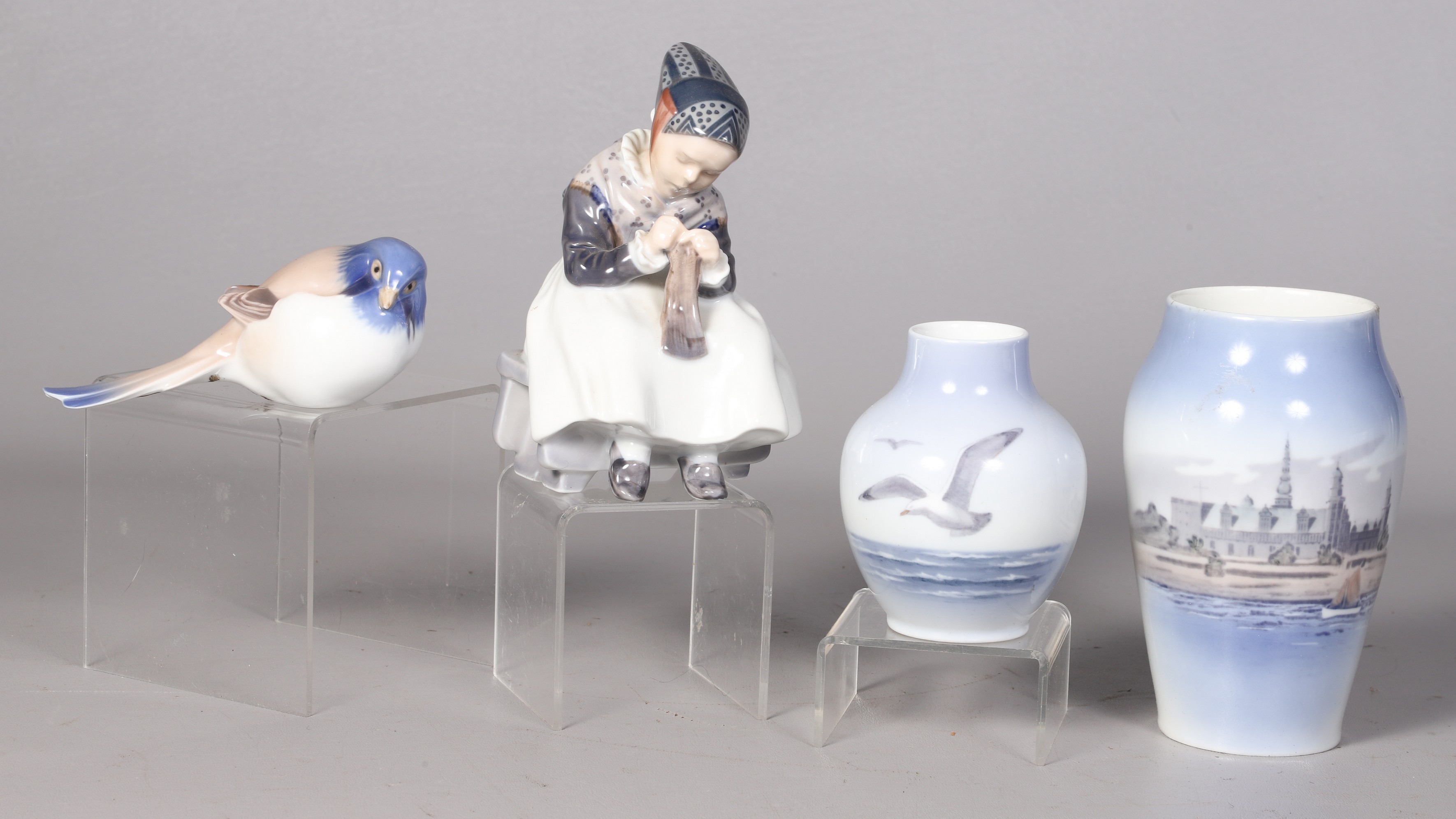 (4) Pcs Denmark porcelain, c/o