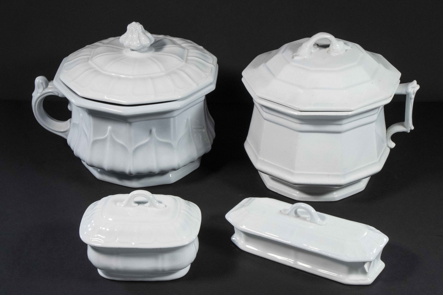 (4 PCS) ENGLISH WHITE IRONSTONE
