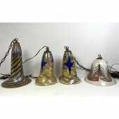 4 pcs FELLERMAN Art Glass Pend