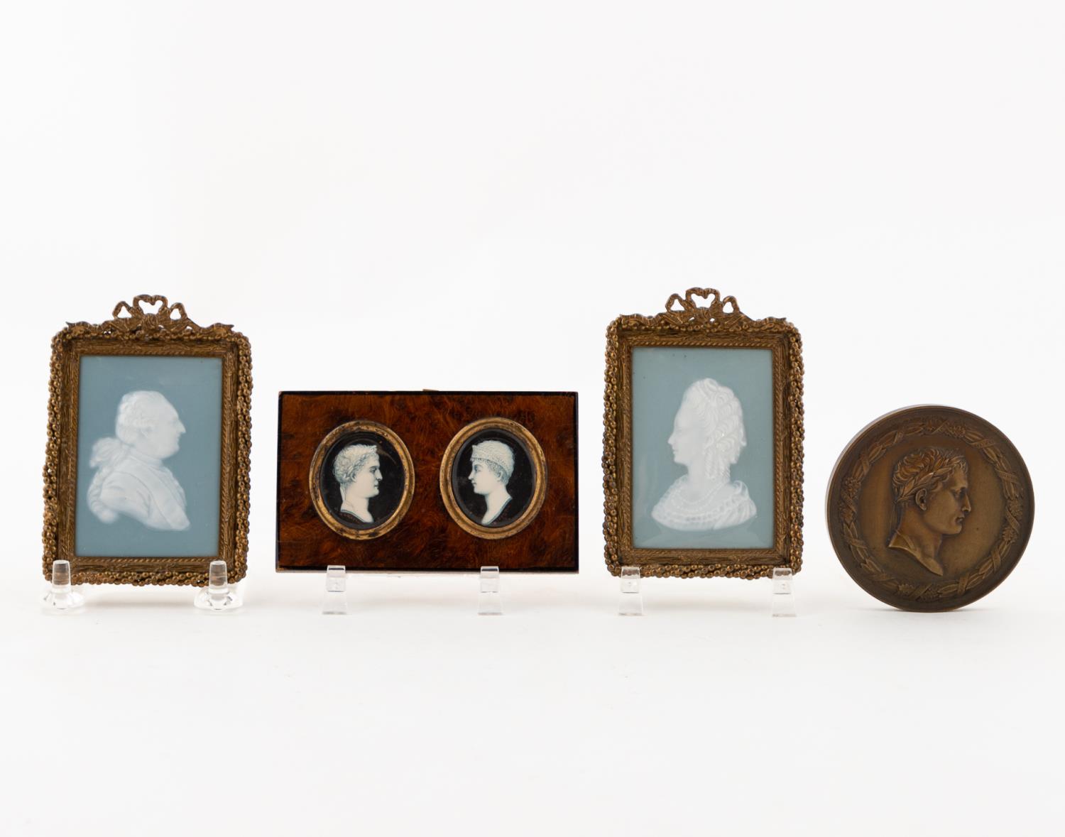 4 PCS FRENCH MEDALLION & PORTRAIT