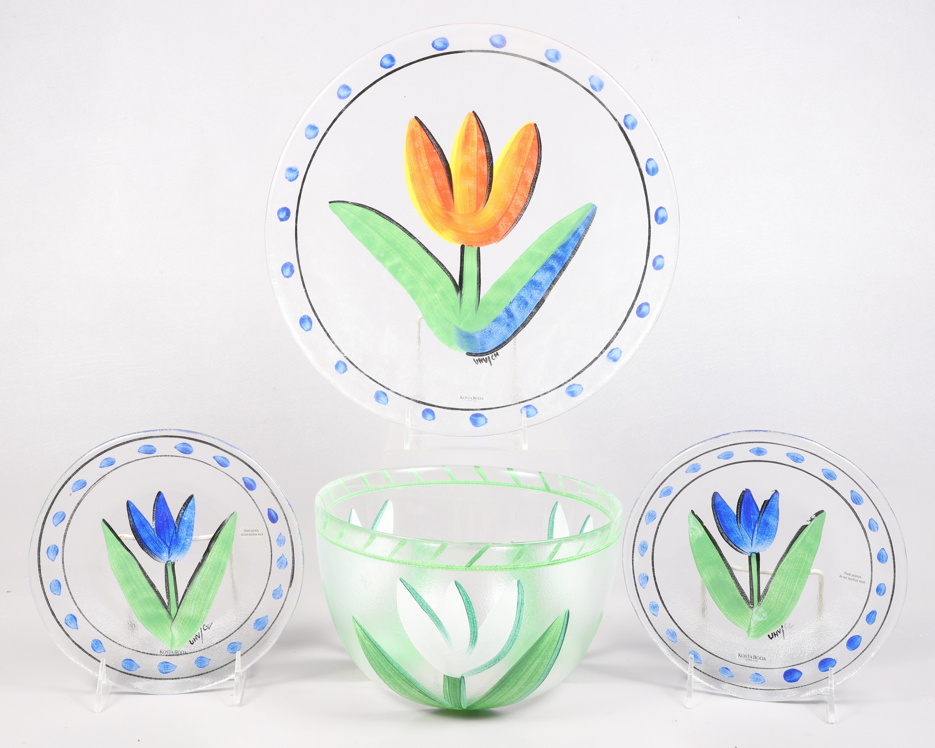 (4) Pcs Kosta Boda glassware,