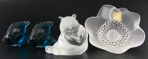 4 PCS LALIQUE FRANCE CRYSTAL GROUP4